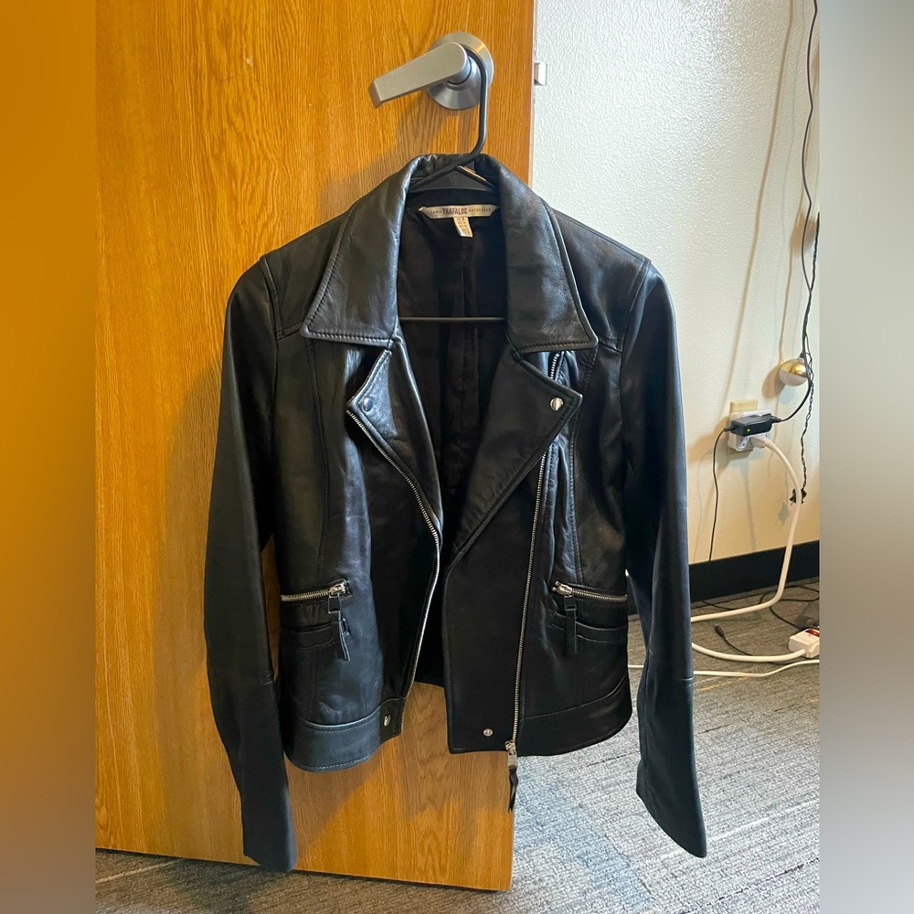 Zara Black Leather Biker Jacket